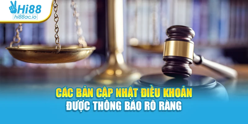 Các bản cập nhật điều khoản được thông báo rõ ràng
